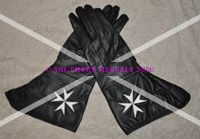Knights of Malta Leather Gauntlets (Small) - Click Image to Close